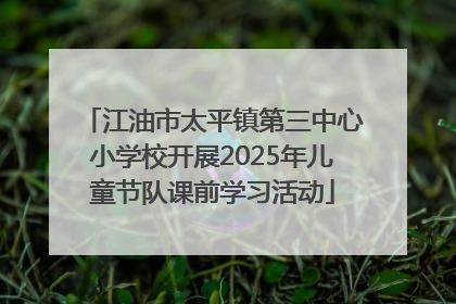 江油市太平镇第三中心小学校开展2025年儿童节队课前学习活动