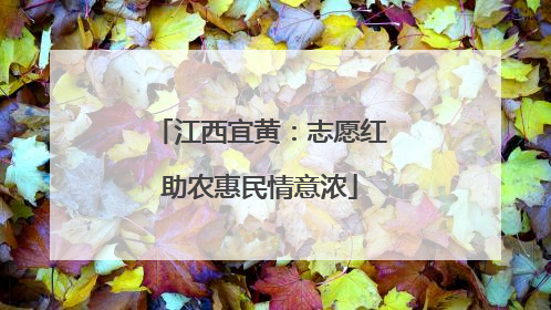 江西宜黄：志愿红助农惠民情意浓