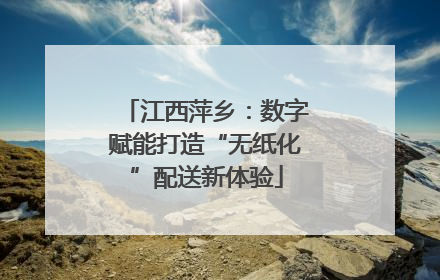 江西萍乡：数字赋能打造“无纸化”配送新体验