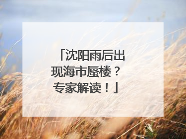 沈阳雨后出现海市蜃楼？专家解读！