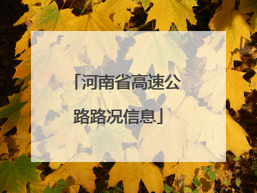 河南省高速公路路况信息