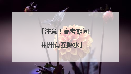 注意！高考期间荆州有强降水
