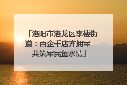 洛阳市洛龙区李楼街道：百企千店齐拥军 共筑军民鱼水情