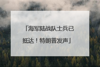海军陆战队士兵已抵达！特朗普发声