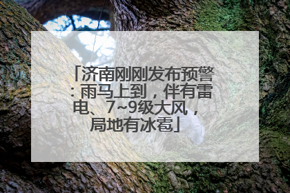 济南刚刚发布预警：雨马上到，伴有雷电、7~9级大风，局地有冰雹