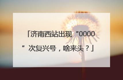 济南西站出现“0000”次复兴号，啥来头？