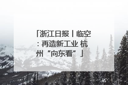 浙江日报丨临空：再造新工业 杭州“向东看”