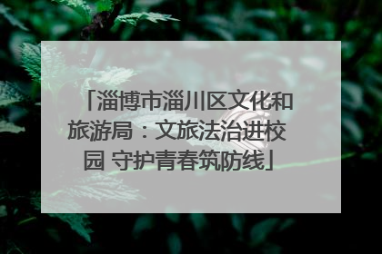 淄博市淄川区文化和旅游局：文旅法治进校园 守护青春筑防线