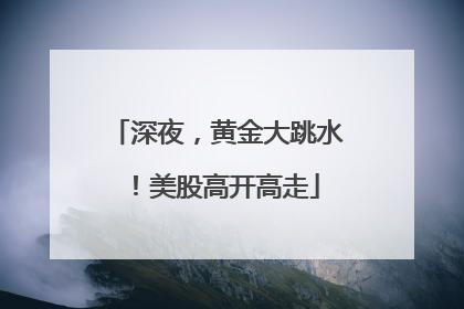 深夜，黄金大跳水！美股高开高走