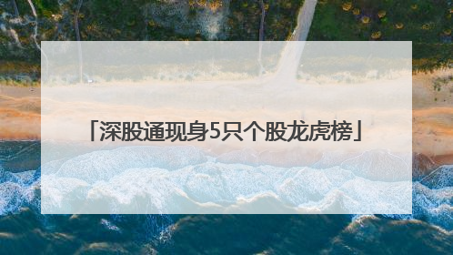 深股通现身5只个股龙虎榜