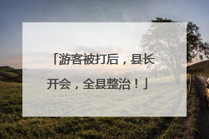 游客被打后，县长开会，全县整治！