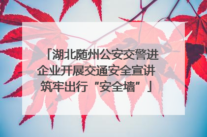 湖北随州公安交警进企业开展交通安全宣讲筑牢出行“安全墙”