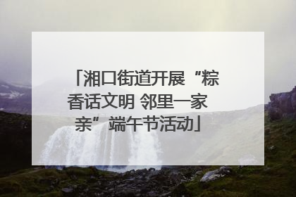 湘口街道开展“粽香话文明 邻里一家亲”端午节活动