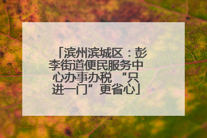 滨州滨城区：彭李街道便民服务中心办事办税 “只进一门”更省心