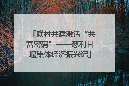 联村共建激活“共富密码”——慈利甘堰集体经济振兴记