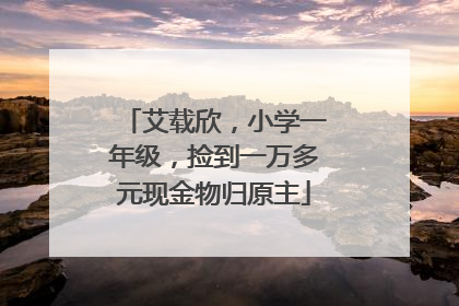 艾载欣，小学一年级，捡到一万多元现金物归原主
