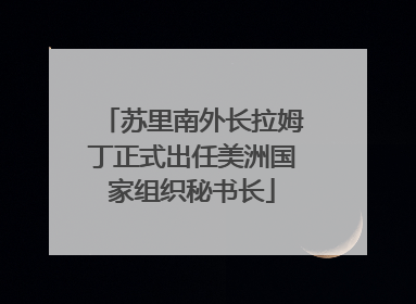 苏里南外长拉姆丁正式出任美洲国家组织秘书长