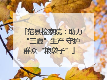 范县检察院：助力“三夏”生产 守护群众“粮袋子”