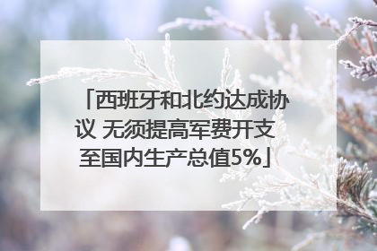 西班牙和北约达成协议 无须提高军费开支至国内生产总值5%