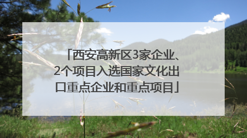 西安高新区3家企业、2个项目入选国家文化出口重点企业和重点项目