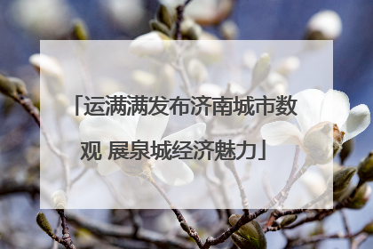运满满发布济南城市数观 展泉城经济魅力