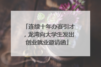 连续十年办赛引才，龙湾向大学生发出创业就业邀请函