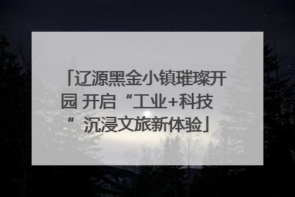 辽源黑金小镇璀璨开园 开启“工业+科技”沉浸文旅新体验