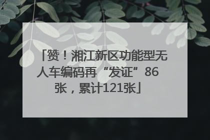 赞！湘江新区功能型无人车编码再“发证”86张，累计121张