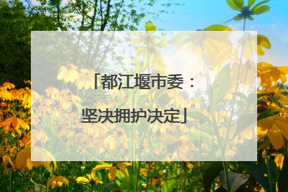 都江堰市委：坚决拥护决定