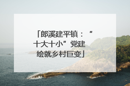 郎溪建平镇：“十大十小”党建 绘就乡村巨变