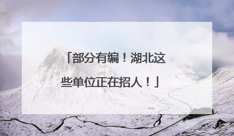 部分有编！湖北这些单位正在招人！