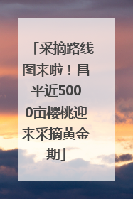 采摘路线图来啦！昌平近5000亩樱桃迎来采摘黄金期