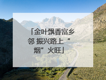 金叶飘香富乡邻 振兴路上“烟”火旺