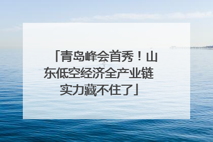 青岛峰会首秀！山东低空经济全产业链实力藏不住了
