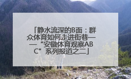 静水流深的B面：群众体育如何走进街巷——“安徽体育观察ABC”系列报道之二