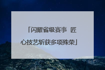 闪耀省级赛事  匠心技艺斩获多项殊荣