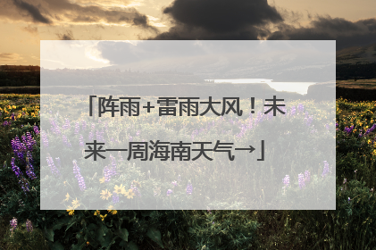 阵雨+雷雨大风！未来一周海南天气→
