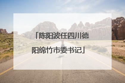 陈阳波任四川德阳绵竹市委书记