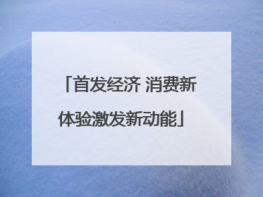 首发经济 消费新体验激发新动能