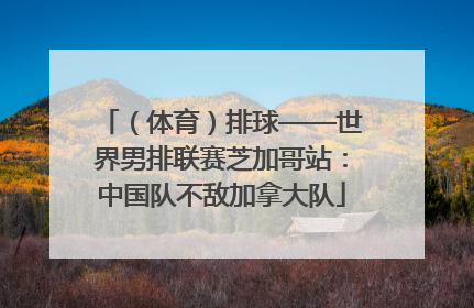 （体育）排球——世界男排联赛芝加哥站：中国队不敌加拿大队