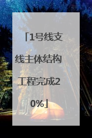 1号线支线主体结构工程完成20%