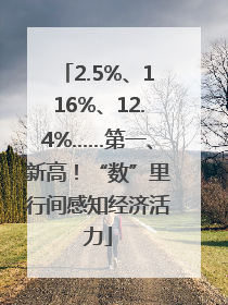 2.5%、116%、12.4%……第一、新高！“数”里行间感知经济活力