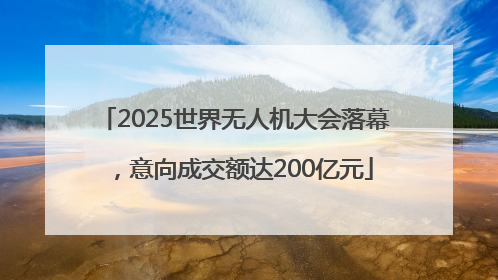2025世界无人机大会落幕，意向成交额达200亿元