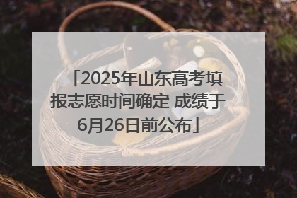 2025年山东高考填报志愿时间确定 成绩于6月26日前公布