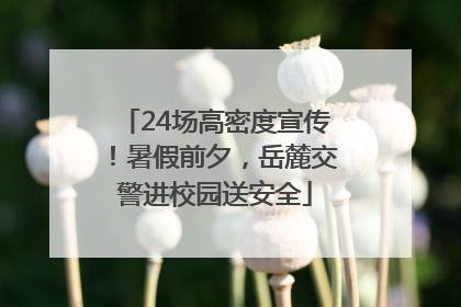24场高密度宣传！暑假前夕，岳麓交警进校园送安全