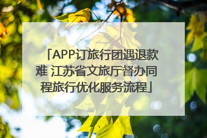 APP订旅行团遇退款难 江苏省文旅厅督办同程旅行优化服务流程